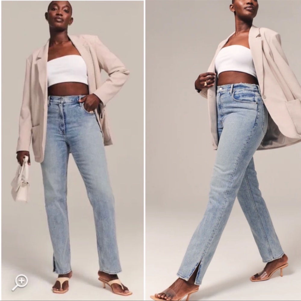 Abercrombie & Fitch Curve Love Ultra High Rise 90s Straight Jean Size 26